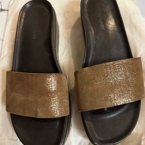 Donald J. Pliner Women's Brown Slide Sandals